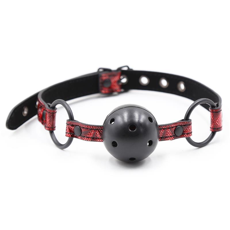 DIAMOND LINE BREATHABLE GAG BALL DIAMOND VEGAN LEATHER