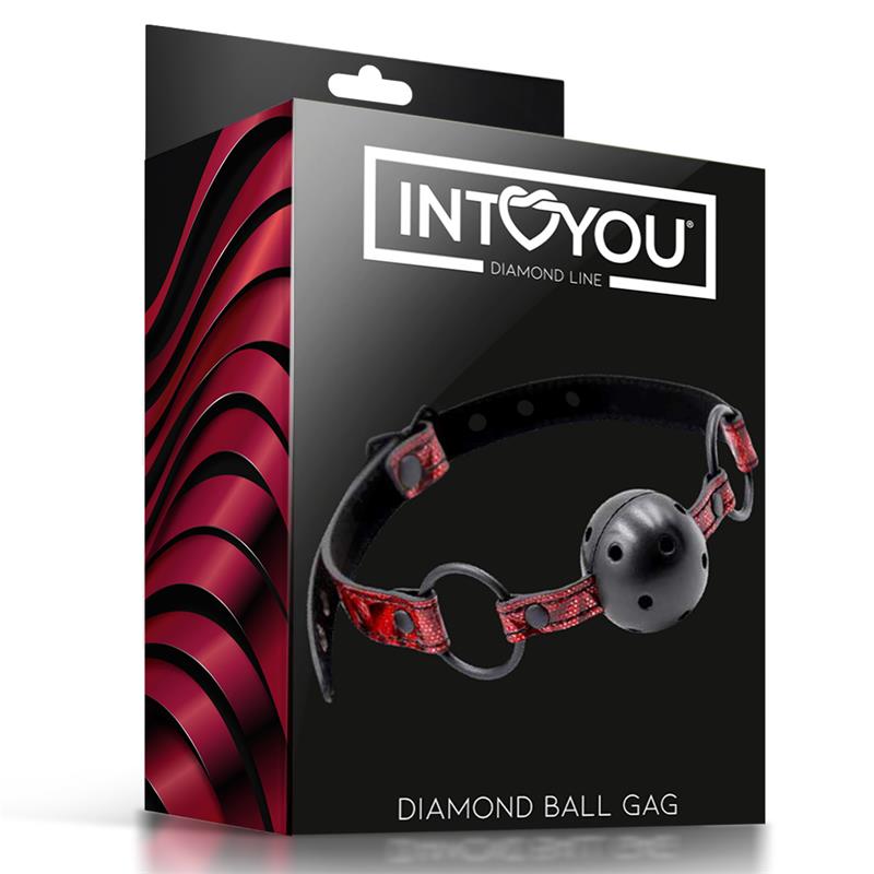 DIAMOND LINE BREATHABLE GAG BALL DIAMOND VEGAN LEATHER